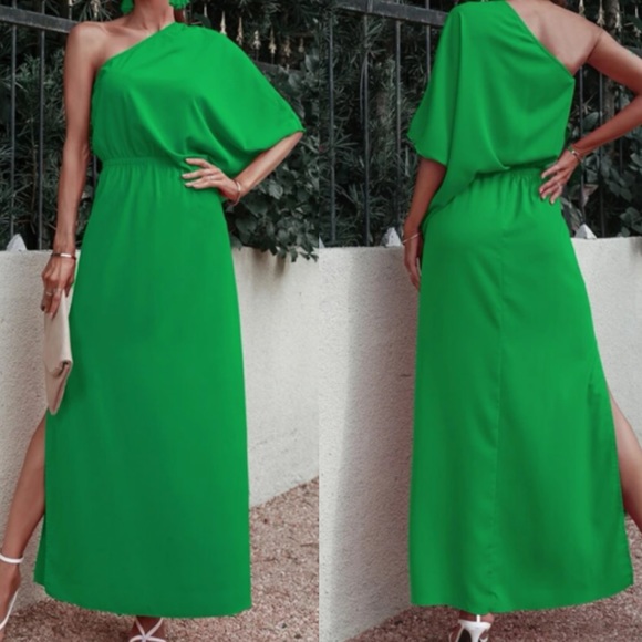 Boho one shoulder slit thigh maxi dress - Picture 6 of 13